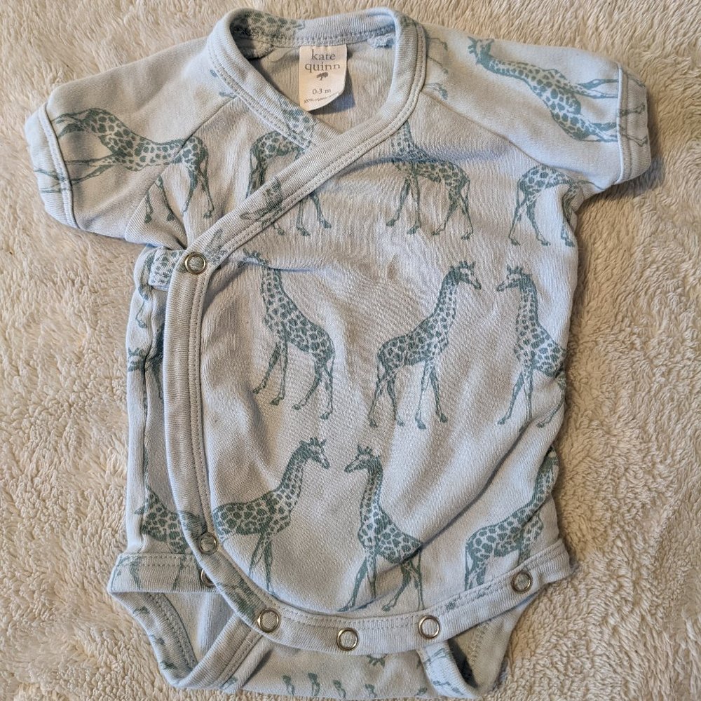 Kate Quinn blue giraffe kimono bodysuit